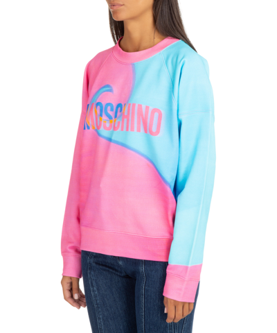 Shop Moschino Projection Sweatshirt In Pink