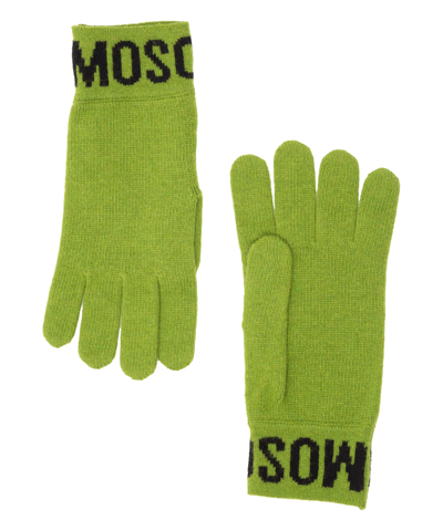 Shop Moschino Gloves In Green