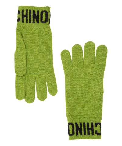 Shop Moschino Gloves In Green