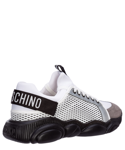 Shop Moschino Teddy Bear Sneakers In White
