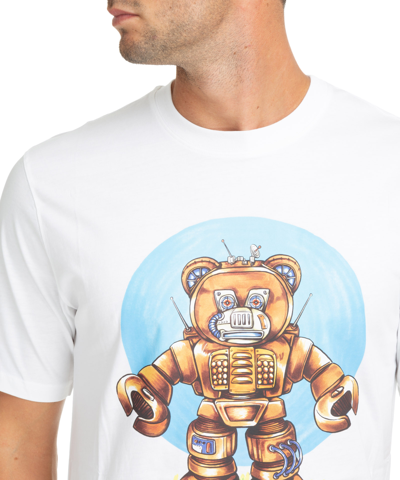Shop Moschino Robot Bear T-shirt In White