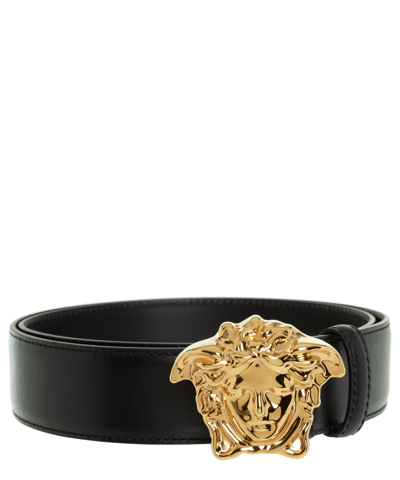 Shop Versace La Medusa Belt In Black