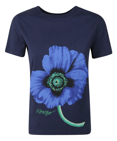 Shop Kenzo Poppy T-shirt In Blue