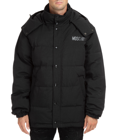 Shop Moschino Down Jacket In Black