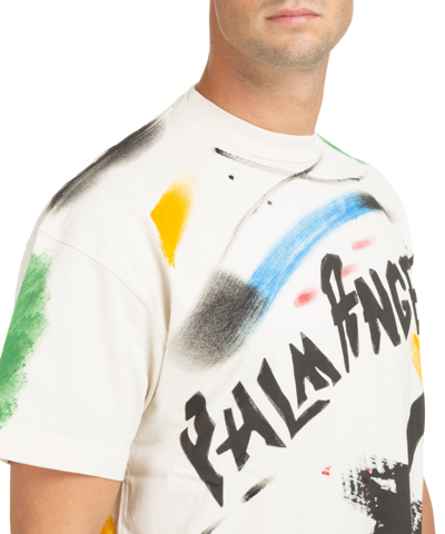 Shop Palm Angels Brush Strokes T-shirt In White