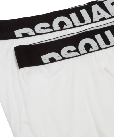 Dsquared2 Logo-waistband Pack Of Two Boxer Shorts In White