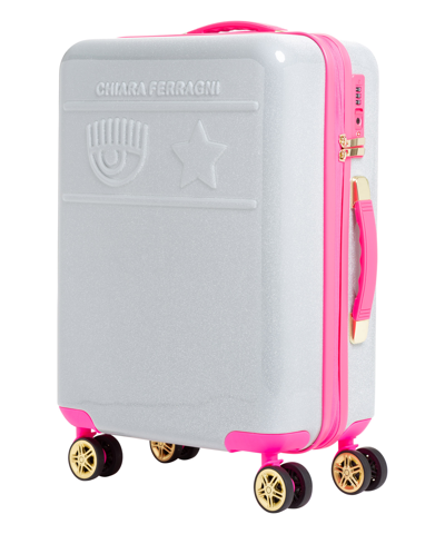 Shop Chiara Ferragni Eye Star Suitcase In Silver