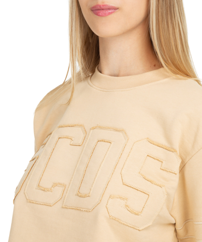 Shop Gcds Band Logo Sweatshirt In Beige