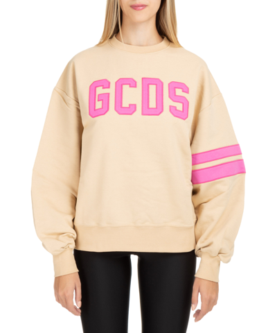 Shop Gcds Logo Sweatshirt In Beige