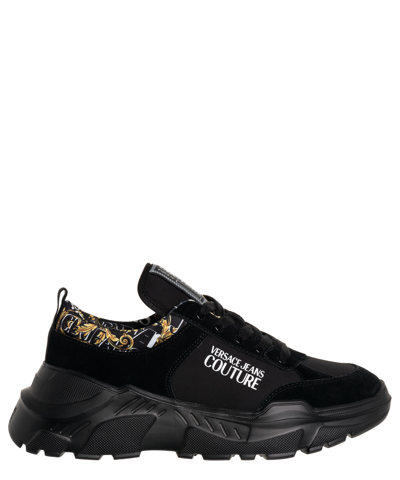 Shop Versace Jeans Couture Speedtrack Logo Couture Sneakers In Black