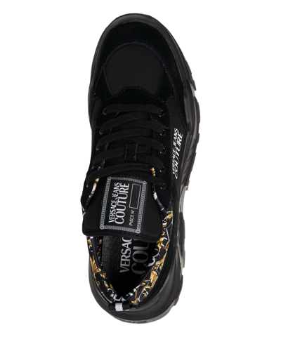 Shop Versace Jeans Couture Speedtrack Logo Couture Sneakers In Black