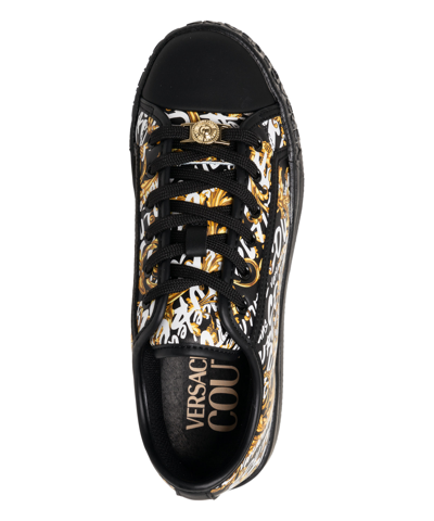 Shop Versace Jeans Couture Court 88 Logo Brush Couture Sneakers In Black