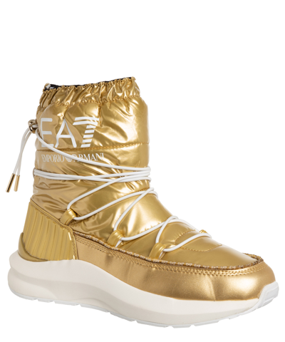 Shop Ea7 Snow Boots In Gold