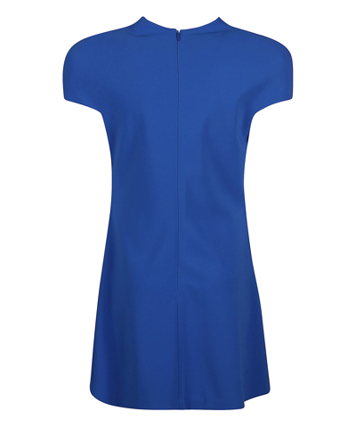 Shop Versace La Medusa Mini Dress In Blue