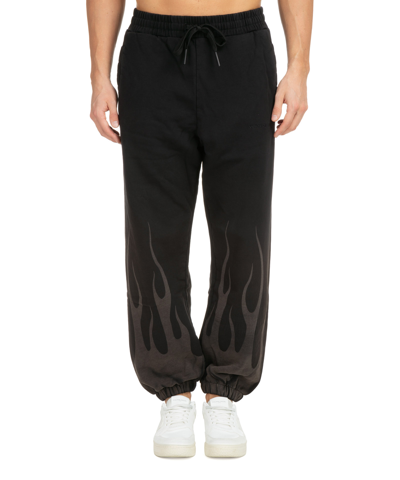 Shop Vision Of Super Flames Lasered Sweatpants In Black