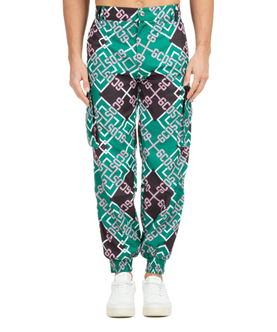 Shop Gcds Tartan Trousers In Green