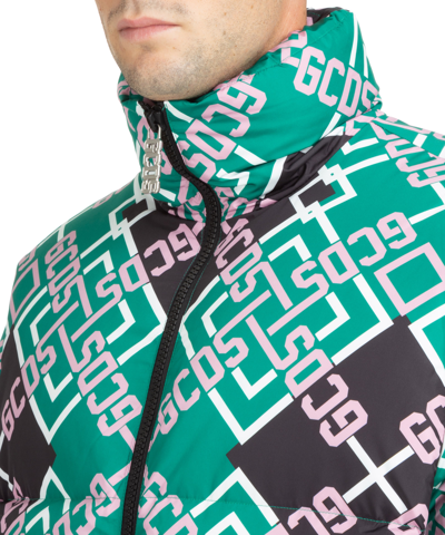 Gcds Monogram-pattern Zip-up Jacket In Green