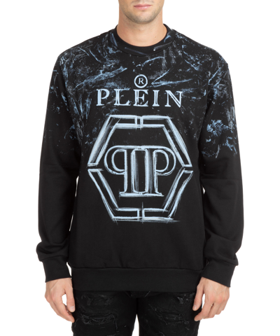 Shop Philipp Plein Hexagon Ls Sweatshirt In Black