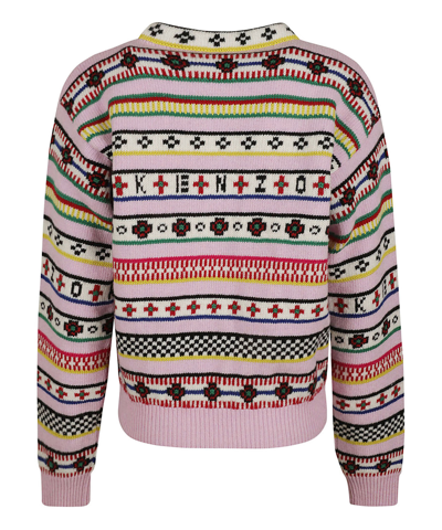 Shop Kenzo Faire Isle Sweater In Pink