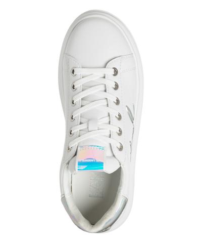 Karl Lagerfeld Kapri Signia Leather Sneakers In White
