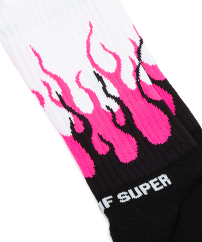 Shop Vision Of Super Flames Double Socks In Black