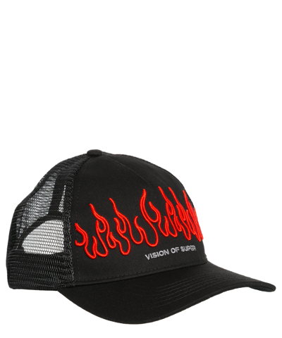 Shop Vision Of Super Flames Hat In Black
