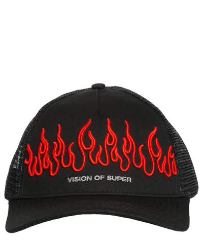 Shop Vision Of Super Flames Hat In Black