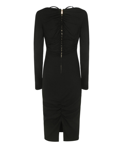 Shop Versace La Medusa Midi Dress In Black