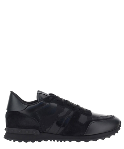 Shop Valentino Rockrunner Camouflage Sneakers In Black