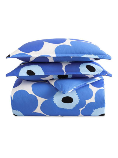 Shop Marimekko Unikko Floral Comforter & Sham Set In True Blue