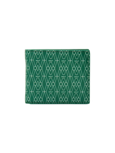 Shop Wolf Signature Billfold & Coin Wallet In Green