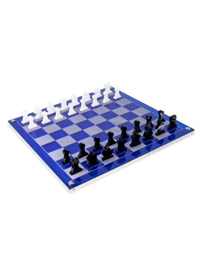 Shop Luxe Dominoes Luxe 2d Chess Set In Blue