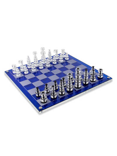 Shop Luxe Dominoes Luxe 3d Chess Set In Blue