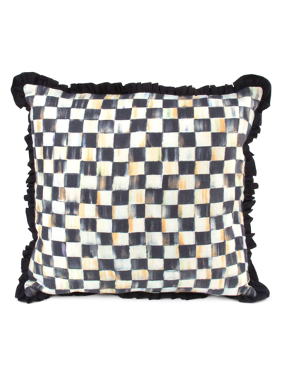 Shop Mackenzie-childs Courtly Check Ruffled Square Pillow