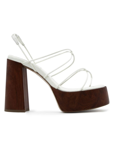 Shop Gia Borghini X Rhw Women's Rosie 28 Knotted Platform Sandals In Ivory