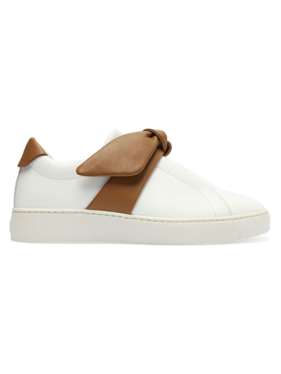Shop Alexandre Birman Women's Asymmetric Clarita Leather Slip-on Sneakers In White Brown