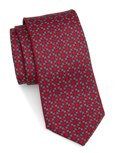 Shop Saks Fifth Avenue Men's Collection Silk Medallion Tie In Red