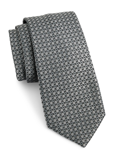 Shop Saks Fifth Avenue Men's Collection Bubble Silk Tie In Mirage Grey