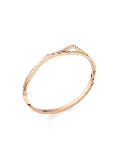 Shop Repossi Women's Antifer 18k Pink Gold & 0.85 Tcw Diamond Hinge Bracelet