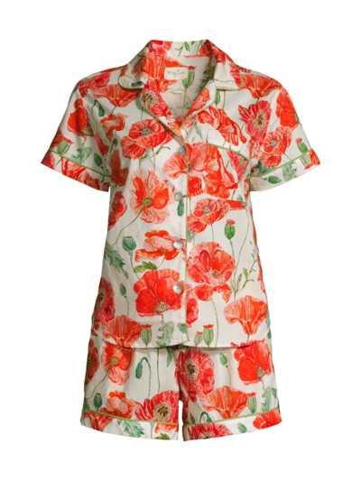 Shop The Lazy Poet Women's In The Pursuit Of Magic Nina Floral Pajamas In Coquelicot