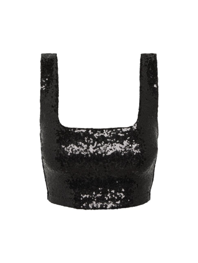 Commando Sequin Crop Top In Black