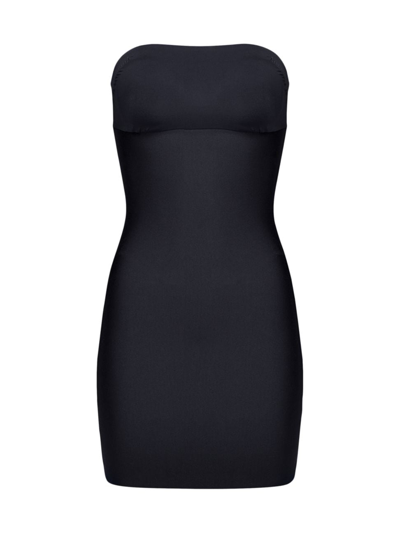 Shop Commando Women's Two-faced Tech Control Strapless Slip Dress In Black