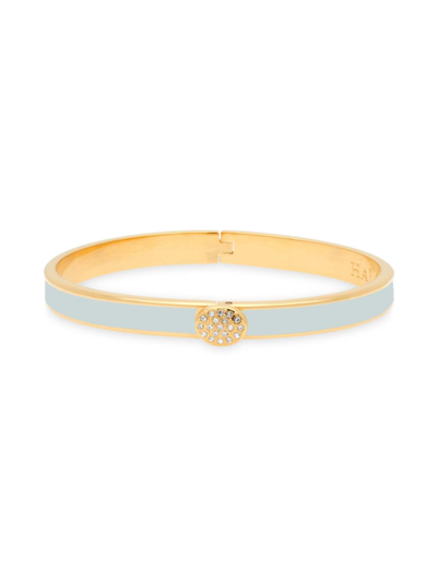 Shop Halcyon Days Women's Skinny Pave Hinged Bangle In Forget Me Not