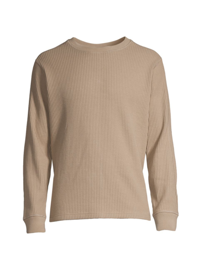 Shop Rails Men's Wade Waffle-knit Long-sleeve T-shirt In Barley
