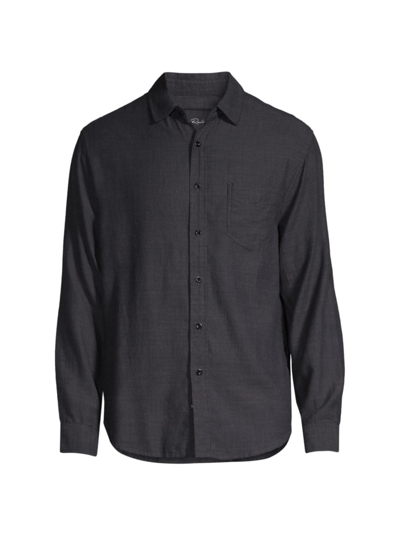 Shop Rails Men's Wyatt Chambray Shirt In Black Chambray