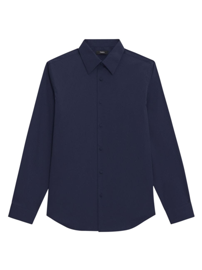 Shop Theory Men's Sylvain Collared Shirt In Eclipse