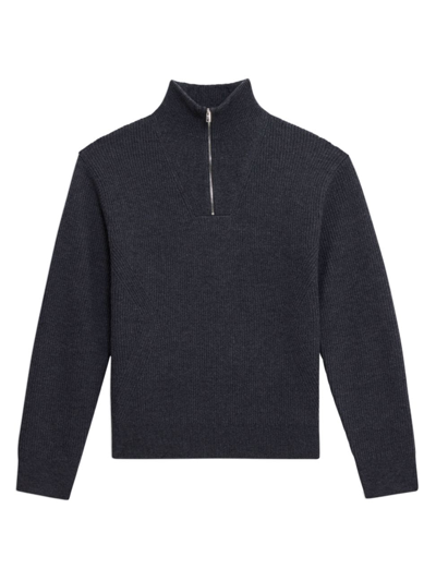 Shop Theory Men's Lamar Wool Quarter-zip Sweater In Pestle Melange