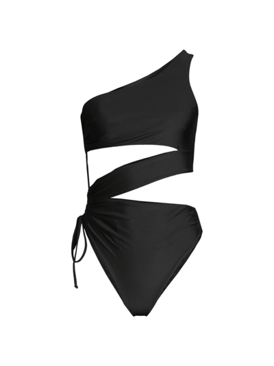 Shop Ramy Brook Women's Kezia One-shoulder Cut Out One-piece Swimsuit In Black