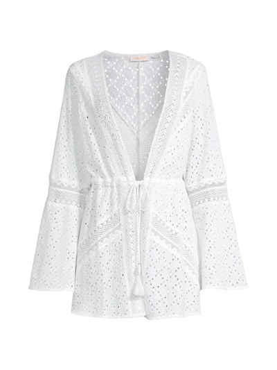 Shop Ramy Brook Women's Simona Eyelet Cover-up Dress In White
