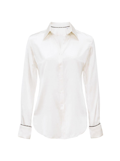 Shop Robert Graham Women's Gabriela Silk-blend Shirt In White
